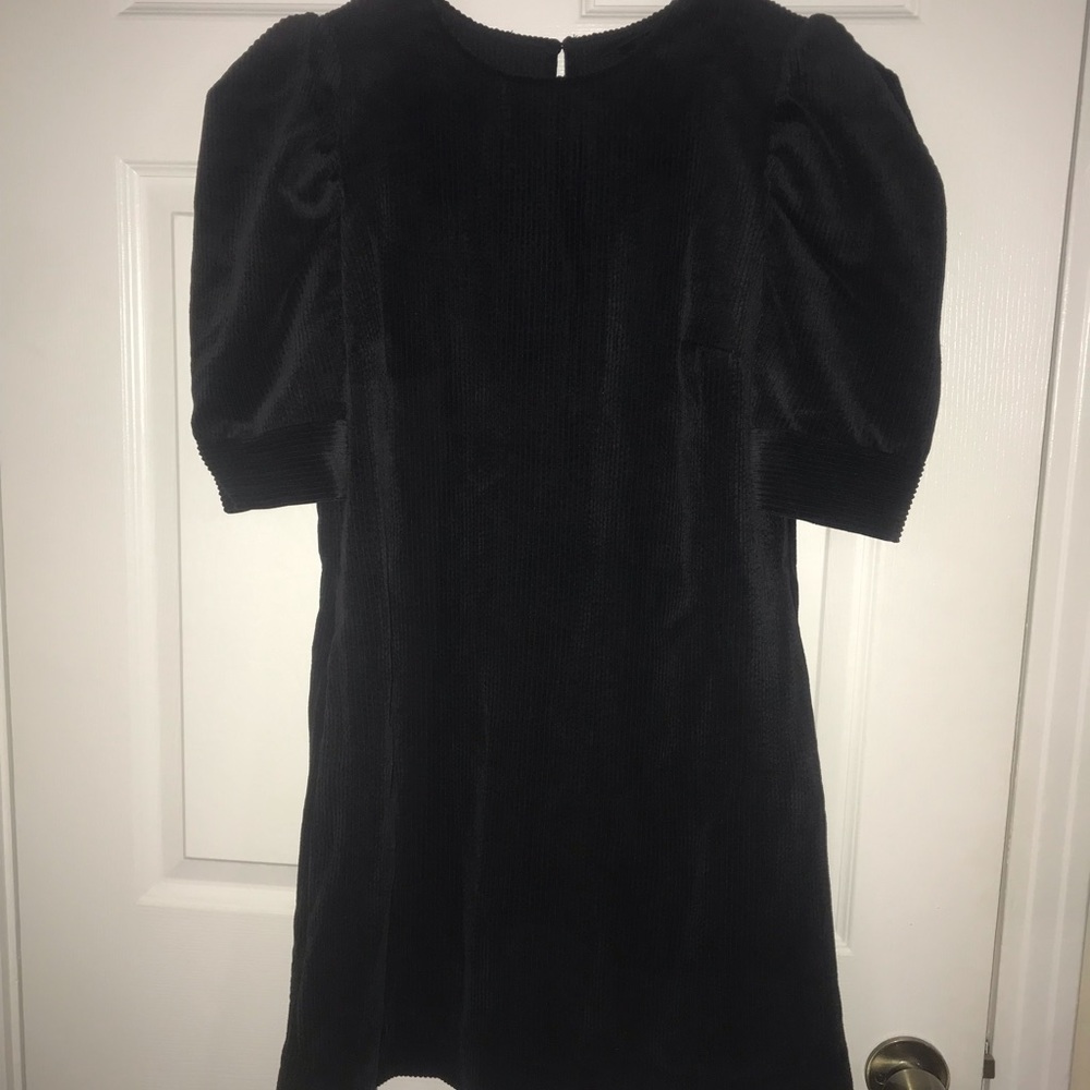 💚2/$40💚 Who What Wear Black Puff Sleeved Corduroy Dress-size XS